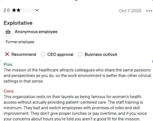 Employee reviews call Planned Parenthood’s work environment ‘toxic’ and ‘exploitative’ image