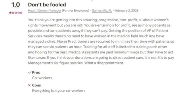 Employee reviews call Planned Parenthood’s work environment ‘toxic’ and ‘exploitative’ image
