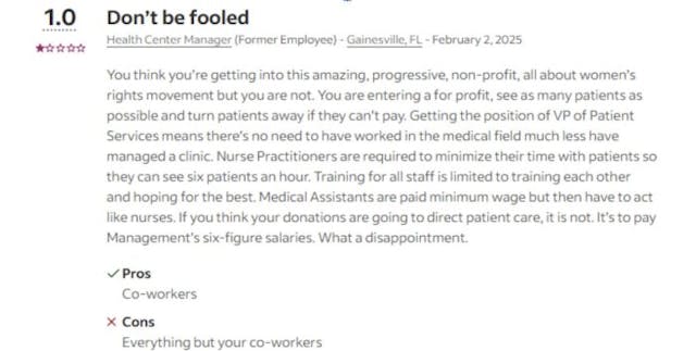 ‘Don’t be fooled’: Planned Parenthood employee reviews say corporation doesn’t care about clients or staff image