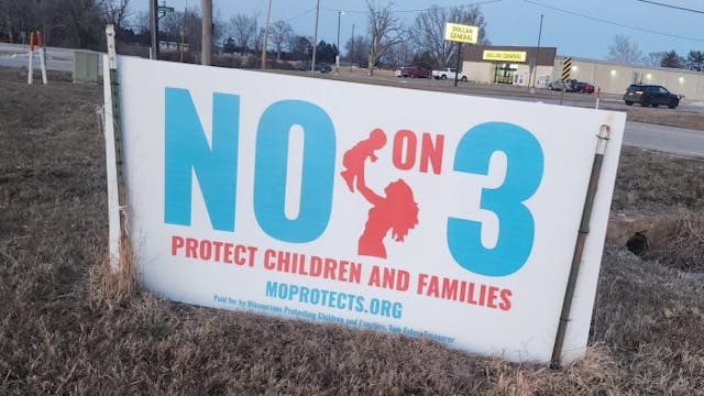 Months past the election enshrining the right to abortion into the Missouri Constitution, “No on 3” signs remain up throughout Doolittle, Missouri. ‘Sanctuary City for the Unborn’ ordinance rejected in Doolittle, Missouri image