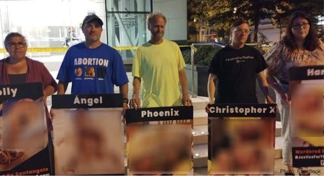 (L to R: Heather Idoni, Will Goodman, John Hinshaw, Herb Geraghty, Lauren Handy) Grandmother pardoned after pro-life activism: ‘I was doing this in obedience to His word’ image