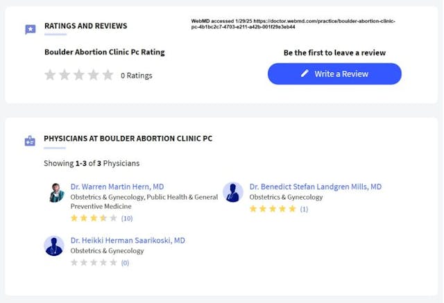 WebMD abortion docs at late-term Boulder Abortion Clinic WebMD abortion docs at late-term Boulder Abortion Clinic