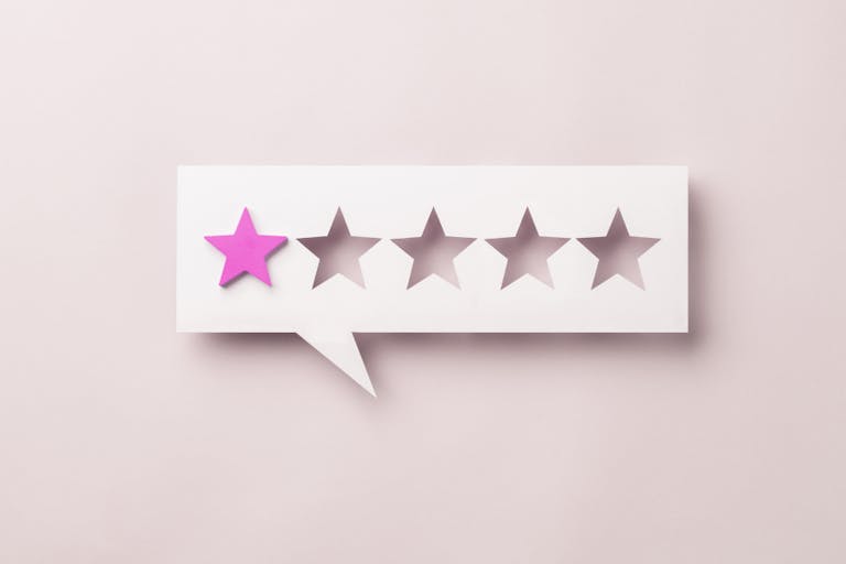 Wooden five star shape with Chat Bubble