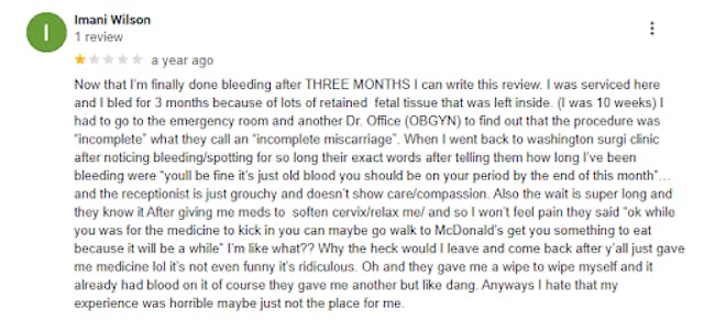 Google Reviews of DC abortion business warn others to stay away: ‘Pushed, rushed, tricked’ image