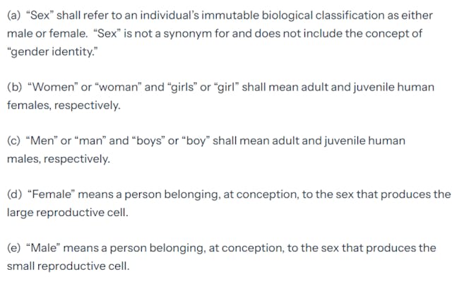 https://www.whitehouse.gov/presidential-actions/2025/01/defending-women-from-gender-ideology-extremism-and-restoring-biological-truth-to-the-federal-government/ Trump EO on gender ideology makes pro-life references to ‘person… at conception’ image