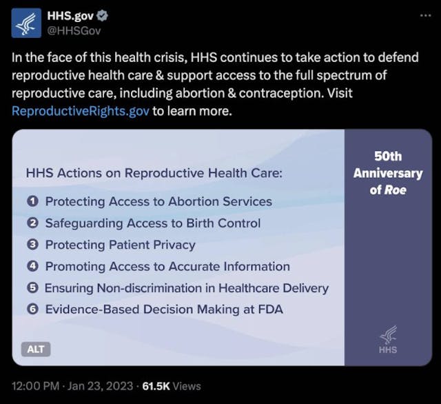 Biden-era HHS website promoting abortion has been terminated image
