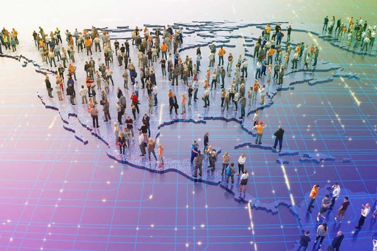 People on United States Map