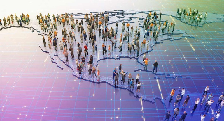People on United States Map