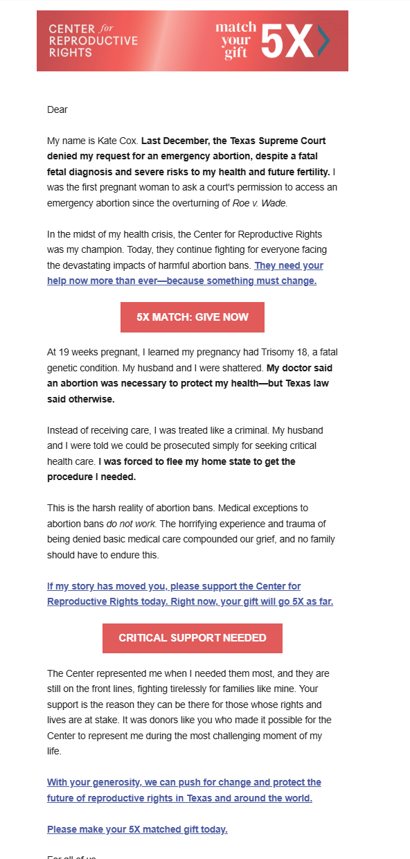 Kate Cox’s abortion fundraising email lies about her pregnancy and dehumanizes her aborted baby image