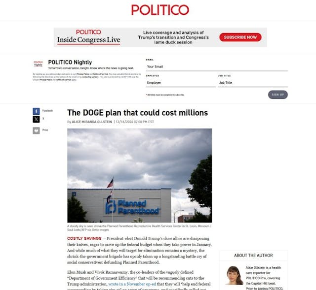 Politico Nightly report rushes to thwart Planned Parenthood defund effort Politico Nightly report rushes to thwart Planned Parenthood defund effort