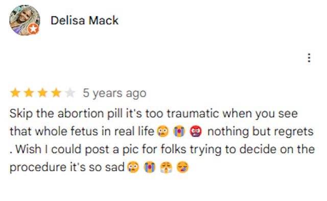 Women’s Google Reviews bare trauma at seeing their aborted babies: ‘You see that whole fetus’ image