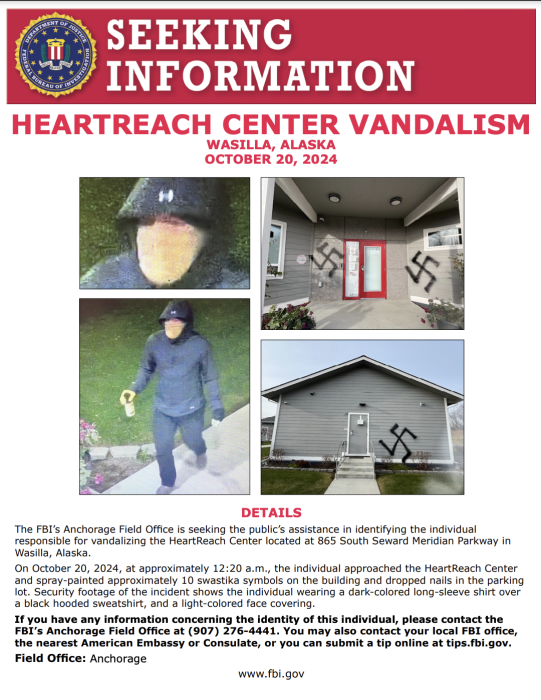 FBI seeks public’s assistance after Alaska pregnancy center is vandalized image