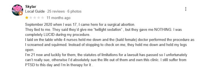Google Reviews show women’s less-than-empowering, ‘excruciating’ abortion experiences image