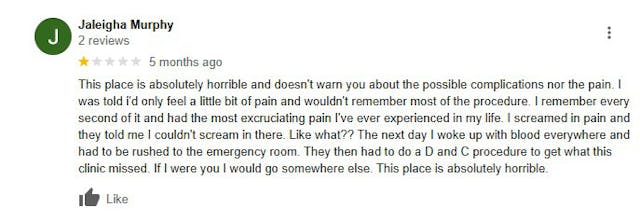 Google Reviews show women’s less-than-empowering, ‘excruciating’ abortion experiences image