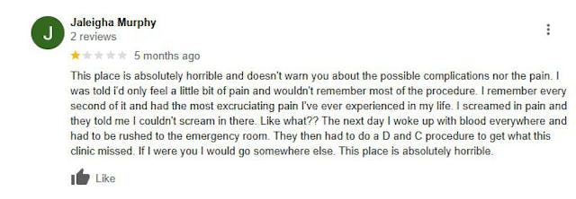 Google Reviews show women’s less-than-empowering, ‘excruciating’ abortion experiences image
