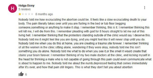 Google Reviews show women’s less-than-empowering, ‘excruciating’ abortion experiences image
