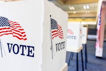 Empty Voting Booths On Election Day