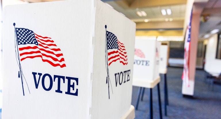 Empty Voting Booths On Election Day