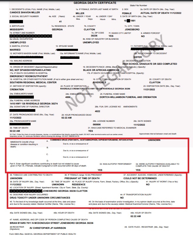 Autopsy report of Candi Miller, who died after taking abortion pill, raises crucial questions image