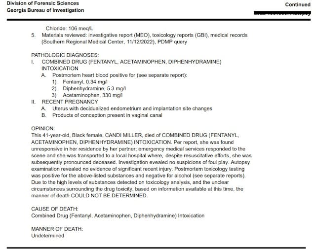 Candi Miller abortion pill death autopsy cause of death Candi Miller abortion pill death autopsy cause of death