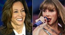 COMBO-US-VOTE-POLITICS-MUSIC-CELEBRITY-HARRIS-SWIFT