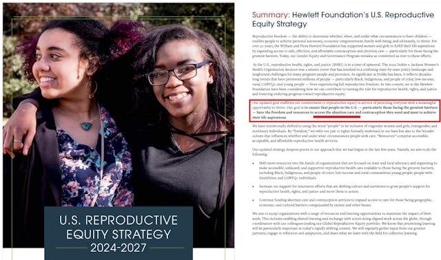 Hewlett Foundation 2024-27 Strategy to push more abortionProgram Officer in Gender Equity and Governance Hewlett Foundation 2024-27 Strategy to push more abortion
