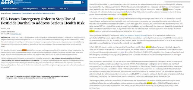 EPA press release mentions “unborn babies” When we want to protect them, we call them ‘unborn babies.’ But not when we want to kill them. image