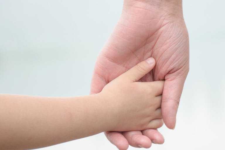 hand in hand,small hand in big hand