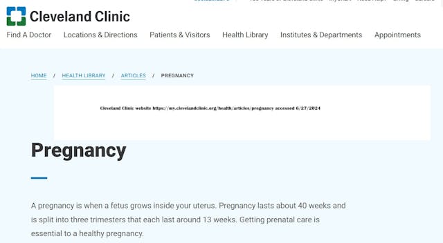 Cleveland Clinic website pregnancy definition Cleveland Clinic website pregnancy definition