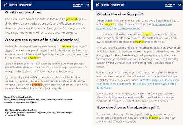 Planned Parenthood defines pregnancy using deceptive marketing Planned Parenthood defines pregnancy using deceptive marketing