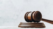 Gavel on sound block.
