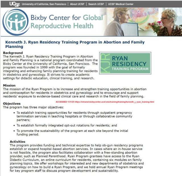 Ryan Residency abortion training at Bixby Ryan Residency abortion training at Bixby