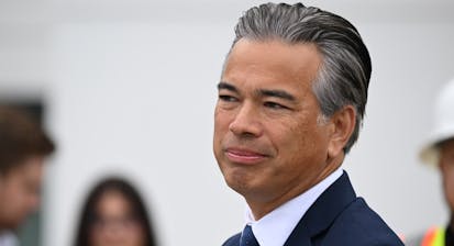 Attorney General Rob Bonta speaks during a press conference of Governor Gavin Newsom's bills signing forhousing & homelessness with new legislation and funding in San Francisco, California, United States on September 19, 2024.