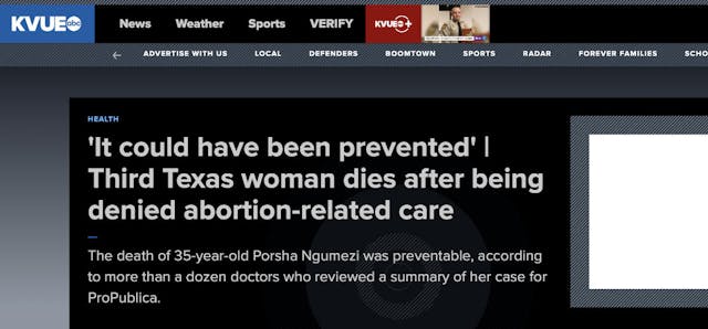 Local Texas news outlet cruelly refers to miscarriage treatment as ‘abortion-related care’ image