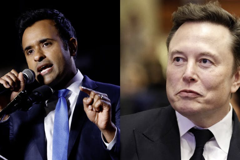 elon vivek getty images