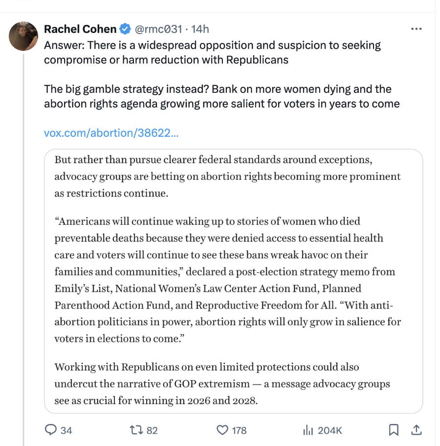 Do abortion advocates really hope to use women’s deaths to their advantage? Let’s take a look. image