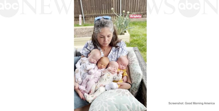 grandmother four babies gma