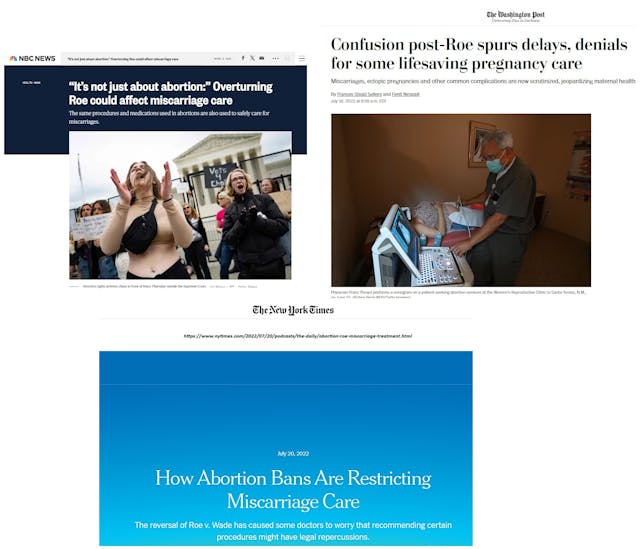 Media Outlets claim confusion around miscarriage care caused by pro-life laws