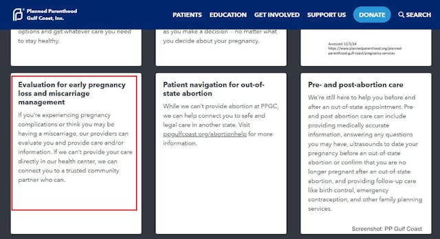 PP Gulf Coast miscarriage management evaluation