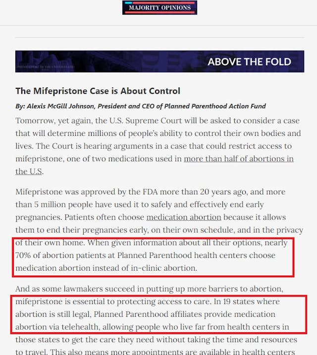 Abortion pills make up 70% of Planned Parenthood abortions Abortion pills make up 70% of Planned Parenthood abortions
