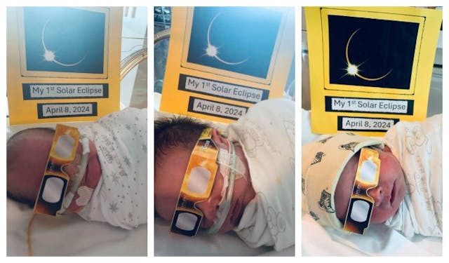 Photo shared by IU Health in the comments of their eclipse Facebook post. NICU babies across the country celebrate the eclipse in the most adorable ways image