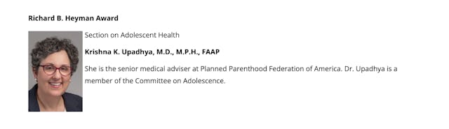 Dr. Krishna Upadhya (Screenshot: 2020 AAP Award Winners)
