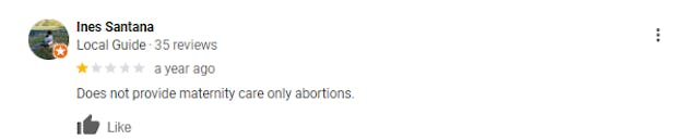 Google Reviews decry Planned Parenthood’s abortion coercion and lack of maternal health care image
