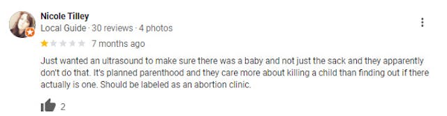 Google Reviews decry Planned Parenthood’s abortion coercion and lack of maternal health care image