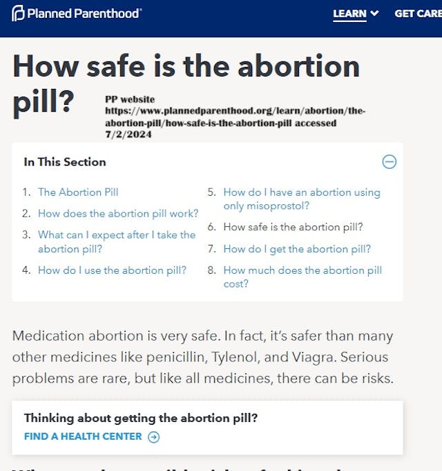 Planned Parenthood claims abortion pill safer than Tylenol Planned Parenthood claims abortion pill safer than Tylenol
