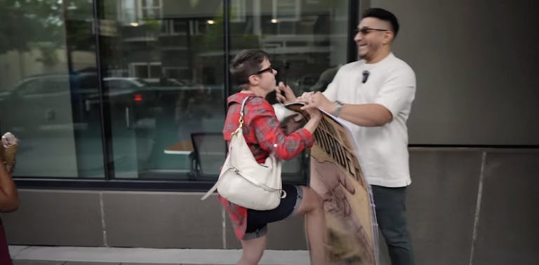 woman attacks pro-lifer oregon