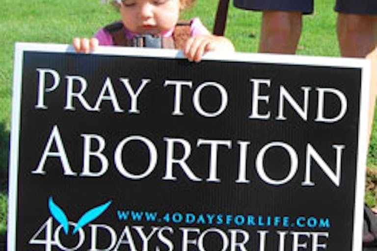 pro life 40 days for life sign