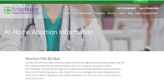 FirstChoice Women's Resource Center NJ website accessed 042624