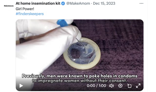 Screenshot MakeaMom video ad on X. Screenshot MakeaMom video ad on X.