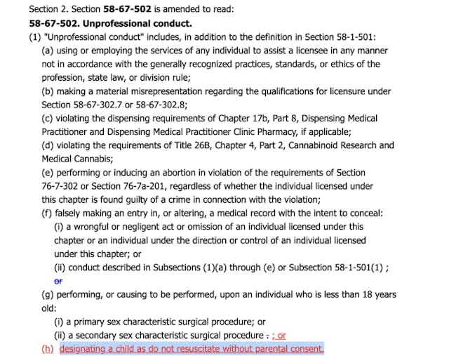 Utah bans doctors from assigning ‘DNR’ orders for children without parental consent image